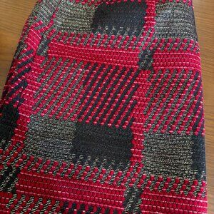 J.McLaughlin A Line Skirt, Size 12 , Red, Black and Gold Jacquard Print, NWT